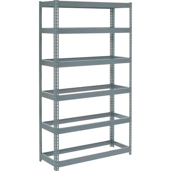 Extra Heavy Duty Shelving 48W x 18D x 96H With 6 Shelves, No Deck, Gray